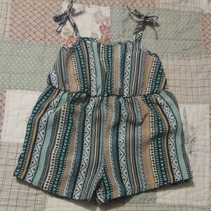 Striped Silky Material Kids Romper